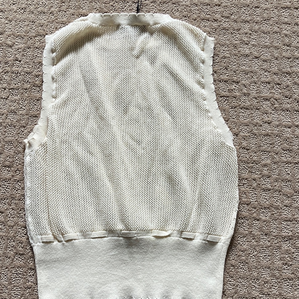NEW Zara Cream Knit Sleeveless Top - Picture 4 of 4